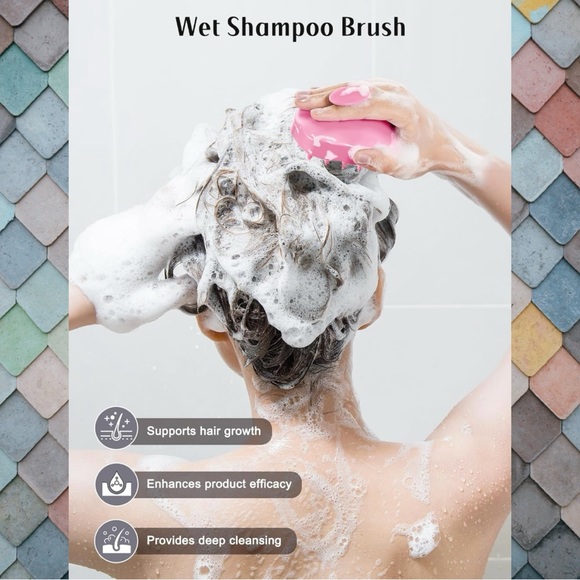 HEETA HAIR SCALP MASSAGER SHAMPOO BRUSH - 2 PACK! - Picture 3 of 16